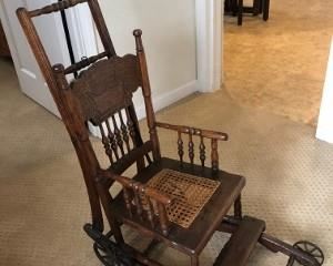 Antique convertible" high chair/stroller 