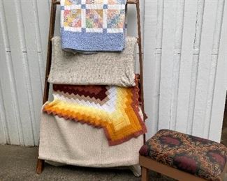 Blanket Ladder Blankets And Ottoman