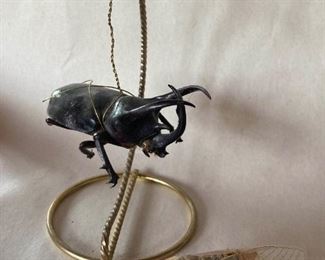Green Cicada And Three Horn Rhinoceros Beetle