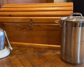 JuiceoMat AllClad Asparagus Steamer Wooden Bread Box