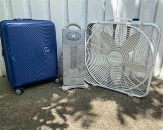 Lasko Box Fan Bionaire Space Heater And American Tourister Carryon Luggage