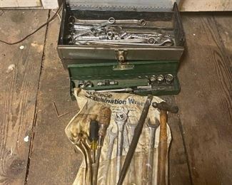 Metal Tool Box Sockets And Hand Tools