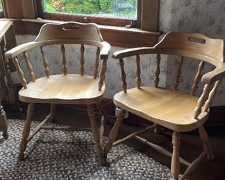 Pair of Wooden Captains Chairs