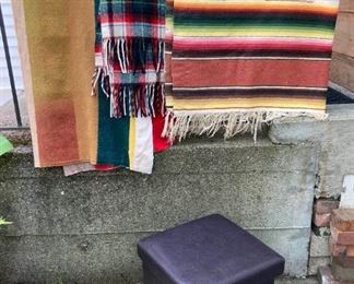 Pendleton Wool Blanket Mexican Blanket And Storage Ottoman