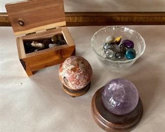 Polished Quartz And Jasper Stone Spheres And Other Polished Stones