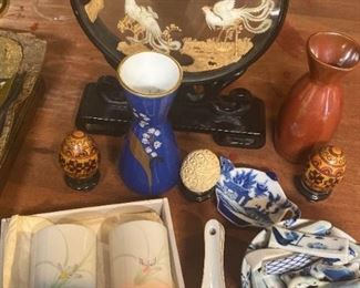 Sake Bottles Chopstick Rests Soup Spoons Carved Cork Diorama