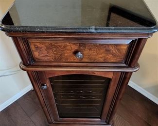 Fantastic Wood and Marble Top Wine Refrigerator