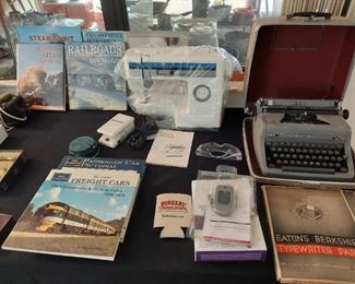 Vintage brother sewing machine.
Royal Quiet Deluxe portable typewriter
