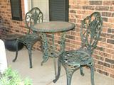 Little Bistro Table - perfect for a porch or balcony - sorry we haven't cleaned it up yet ;-)