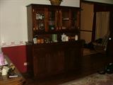 Vintage or Antique two piece Breakfront China Hutch - by the way, the bottom of this could hold a large flat screen television. I'm just sayin'...