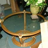 This is the table that goes with the 1950s retro rattan furniture.  What a great set!