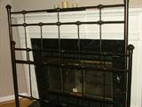 Iron bed headboard and footboard in a full size - mattress & box spring are still in the bedroom upstairs.