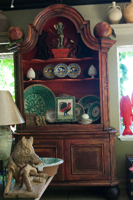 This fabulous cupboard was featured in the restaurant!  It stands about 12 feet high!