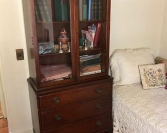 Small Mahogany Glass Door Cabinet