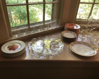 Limoges, Royal Crown Derby, Large Cut Glass Plate