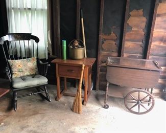 Rocking Chair, Tea / Bar Cart, Side Table