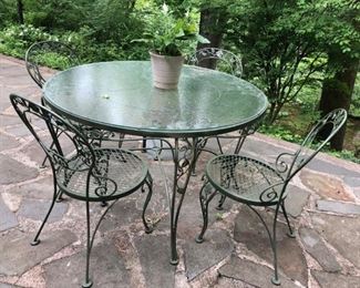 Vintage Patio Table w/ 4 Chairs