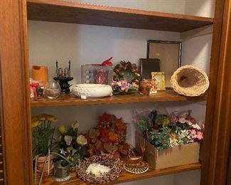 Fake flowers decorations candles