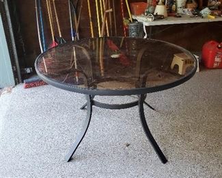 Glass top outdoor table