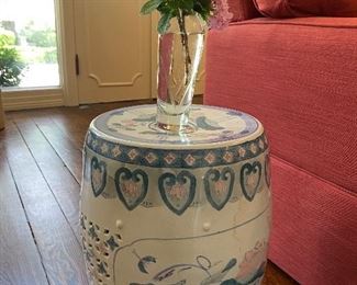 One of two garden stools