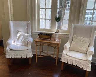 Pair of shabby chic arm chairs