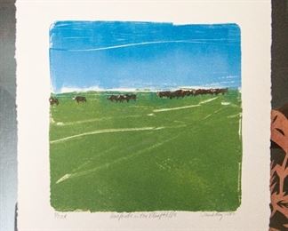 Small Unframed Silk Screen Print, pencil signed