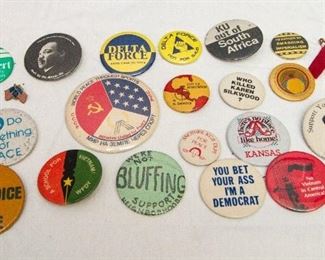 Small Sampling of Political & Humorous Pin Back Collection