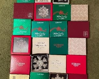 Vintage Gorham Sterling Snowflake Christmas Ornaments! Limited Annual Editions