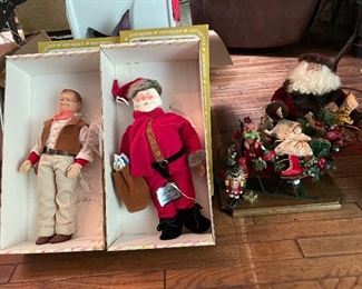 Vintage Effanbee: John Wayne 1981 doll, Santa (Faith Wick) 
Santa & Sleigh 'Lasting  Endearments'