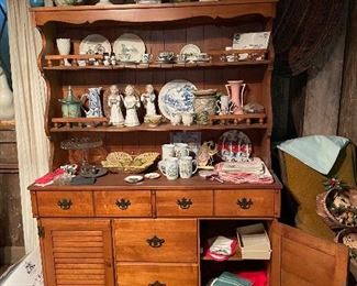 Pine hutch packed full of treasures!