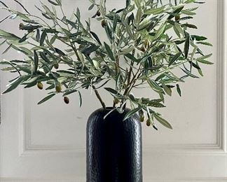 Restoration Hardware Vase with Faux Olive Branches - 17"