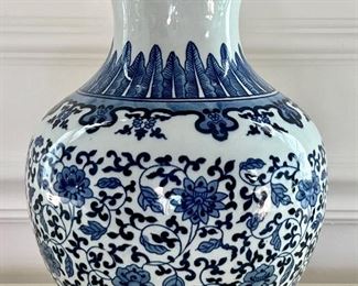 Ballard Design Blue & White Vase - 11.5"