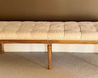 Upholstered Linen Bench - 55.25"l x 16"w x 18"h