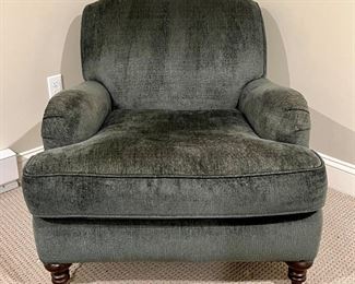 Lee Upholstered Armchair on Brass Casters - 33"l x 23.5"w x 30"h