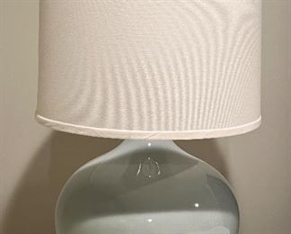 (2) Light Blue/Gray Ceramic Lamps - 22.5"