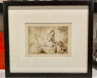 "Figure with Dog" by One Kings Lane - 21.75" x 18.75"