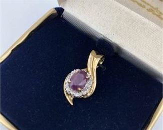 10K Sapphire Pendant