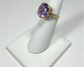 14K Amethyst Sapphire Ring 