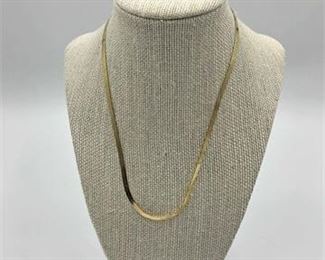 14K Gold Herringbone Necklace