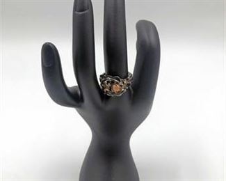 Sterling Orange Aventurine Ring 