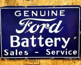 Genuine Ford Metal Sign, item is 23" W x 15" H. Reproduction. 