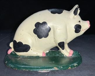 The Import Collection Painted Iron Pig Figure