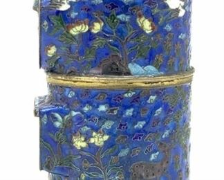 Vintage Cloisonne Post Box Trinket Box