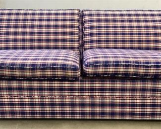 Vintage Skirted Plaid Sofa