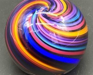 Vintage Signed Art Glass Paperweight