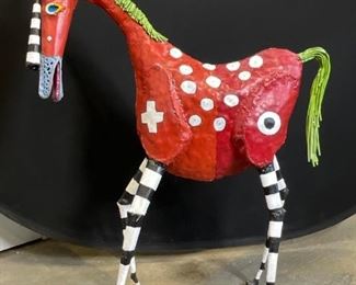 Signed Metal Artisan Sculpture