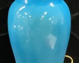 Antique Asian Style Cobalt Blue Lamp