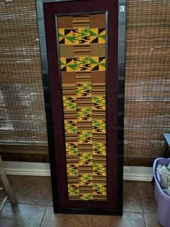 African framed hand woven textile