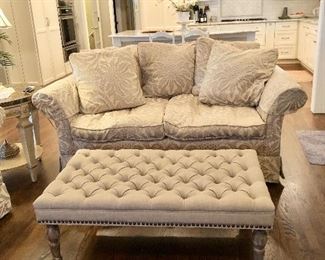 Sofa and tufted bench