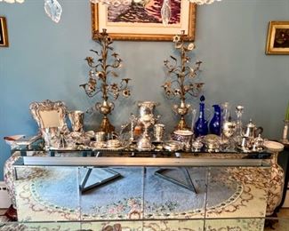 Mid-Century Mirrored Console